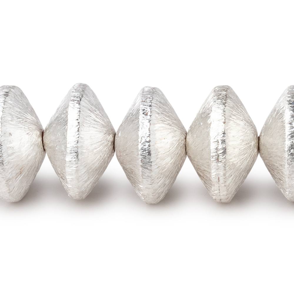 12mm Sterling Silver Plated Copper Brushed Disc 8 inch 27 Beads - AtlantaFindingsCompany