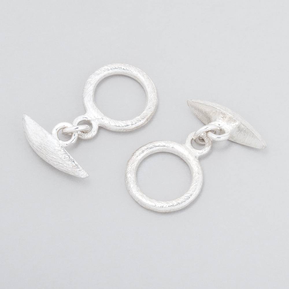 12mm Sterling Silver Brushed Marquise Toggle Clasp (1 Piece) - AtlantaFindingsCompany