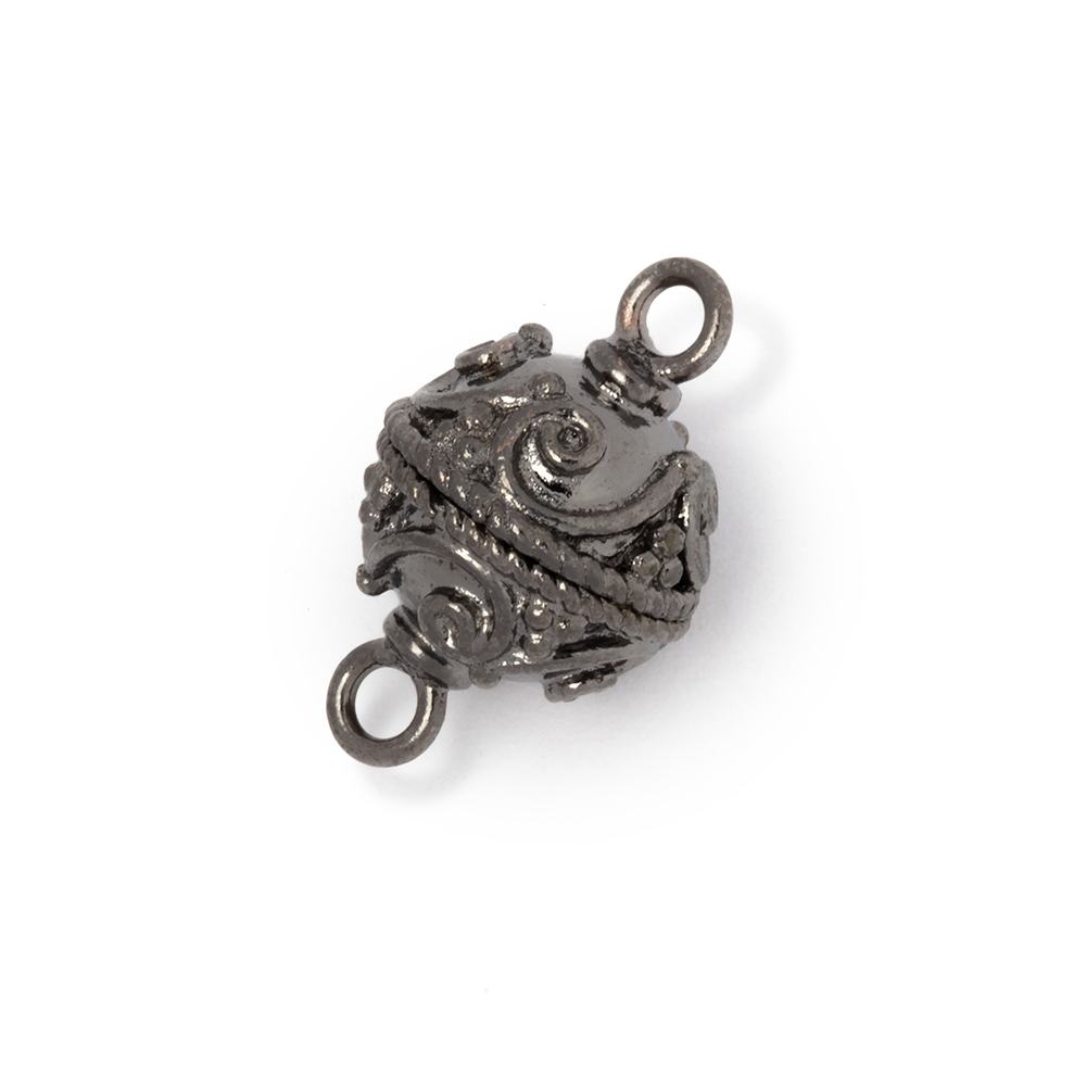 12mm Round Plated Magnetic Clasp with Swirl Design - Available in Gold, Silver, Rose Gold, and Black Gold Finishes - AtlantaFindingsCompany