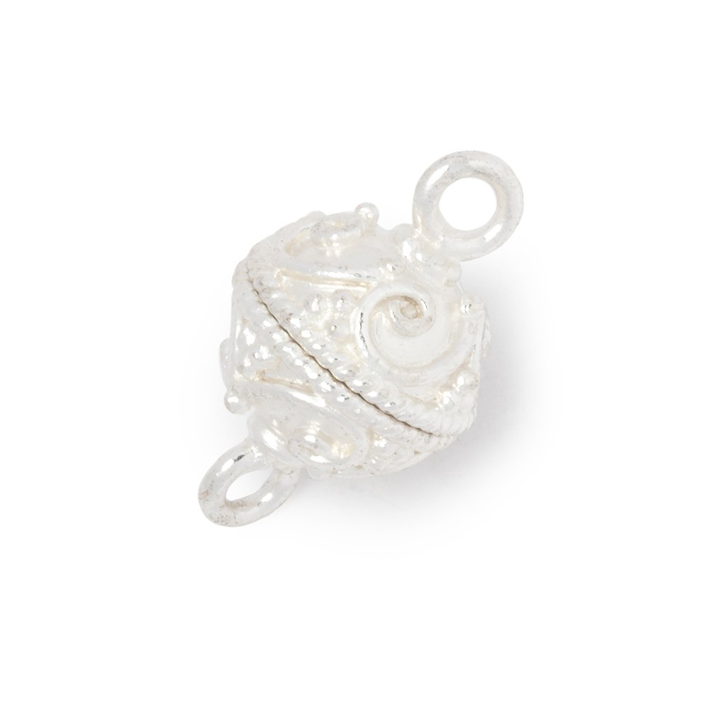 12mm Round Plated Magnetic Clasp with Swirl Design - Available in Gold, Silver, Rose Gold, and Black Gold Finishes - AtlantaFindingsCompany