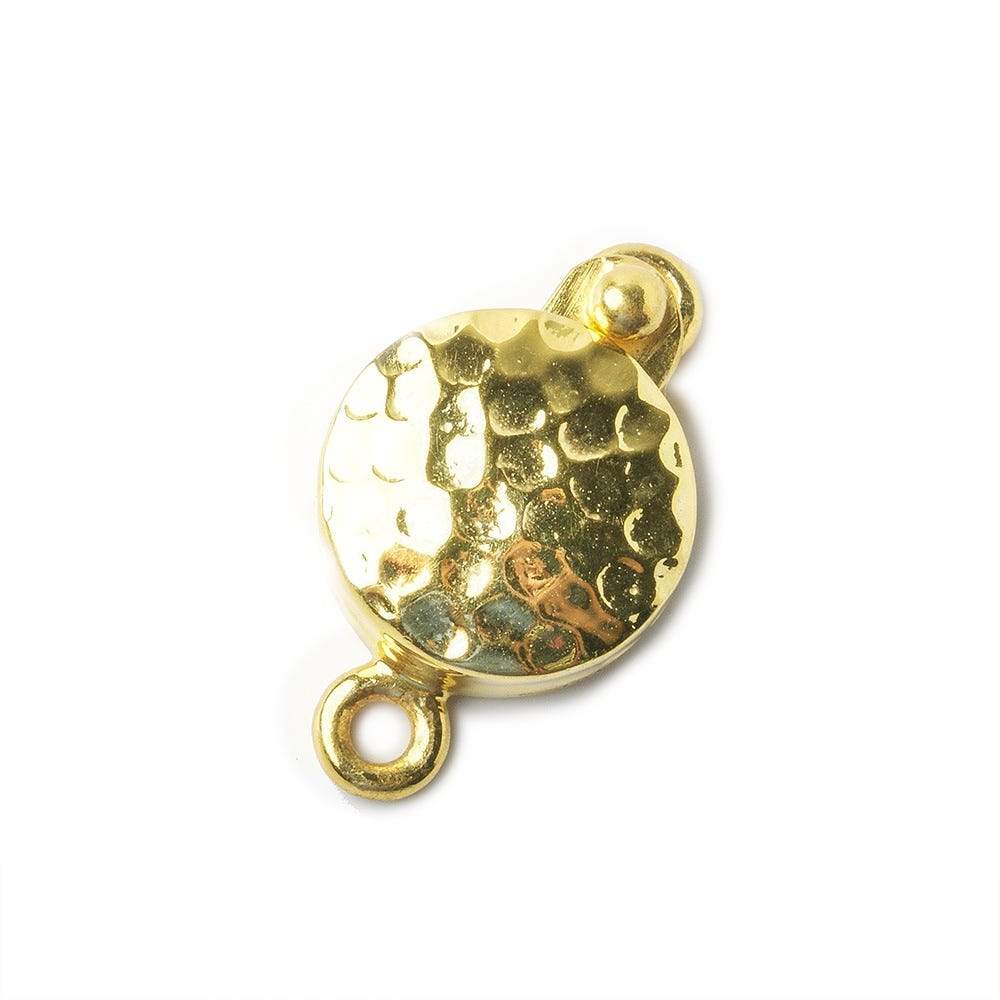 12mm Sterling Silver Gold Vermeil Hammered Round Box Clasp - 1 Piece - AtlantaFindingsCompany