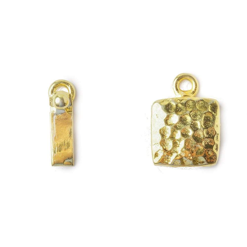 12mm Hammered Vermeil Square Box Clasp - 1pc - AtlantaFindingsCompany