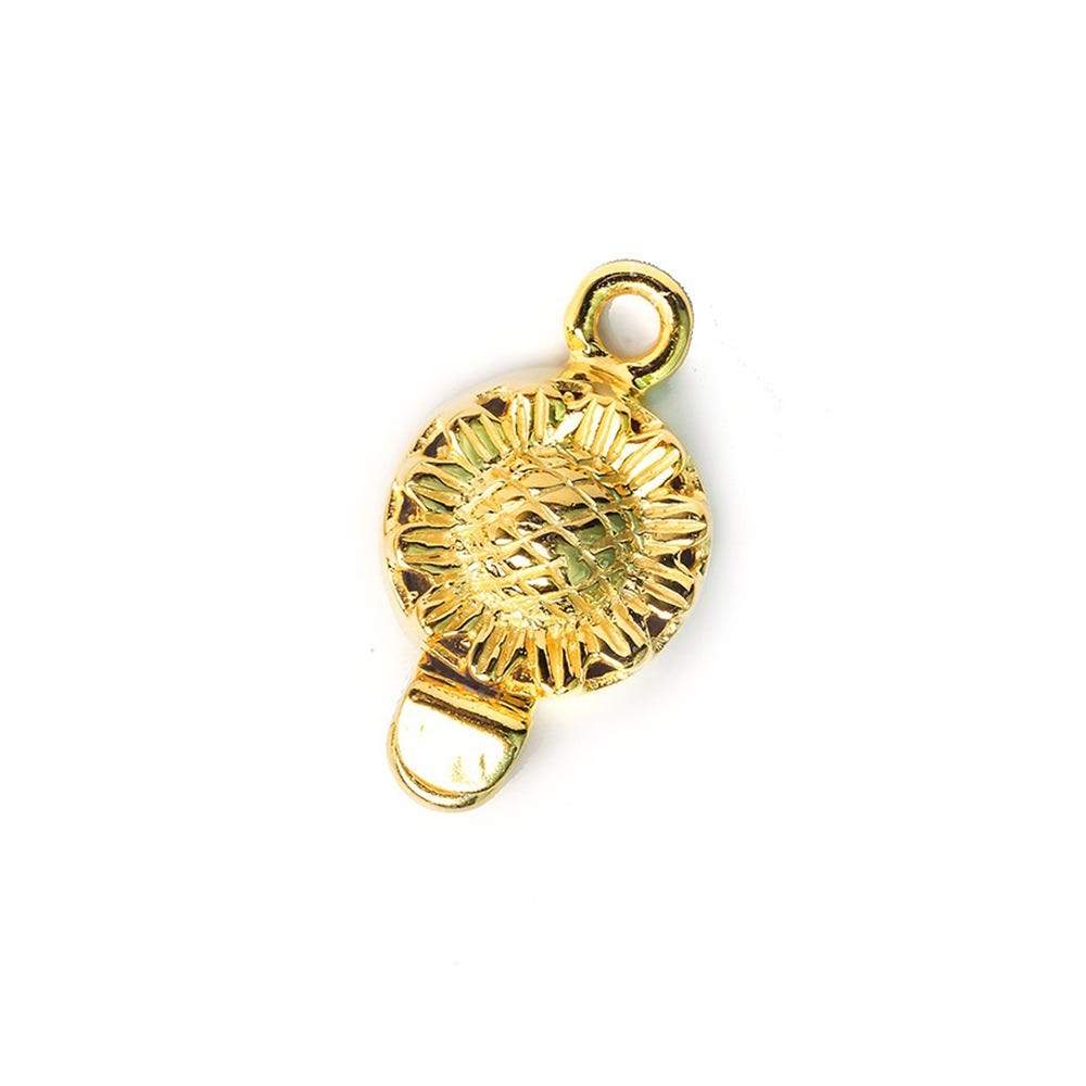 12mm Vermeil Box Clasp with Sunflower Design - 1 Piece - AtlantaFindingsCompany