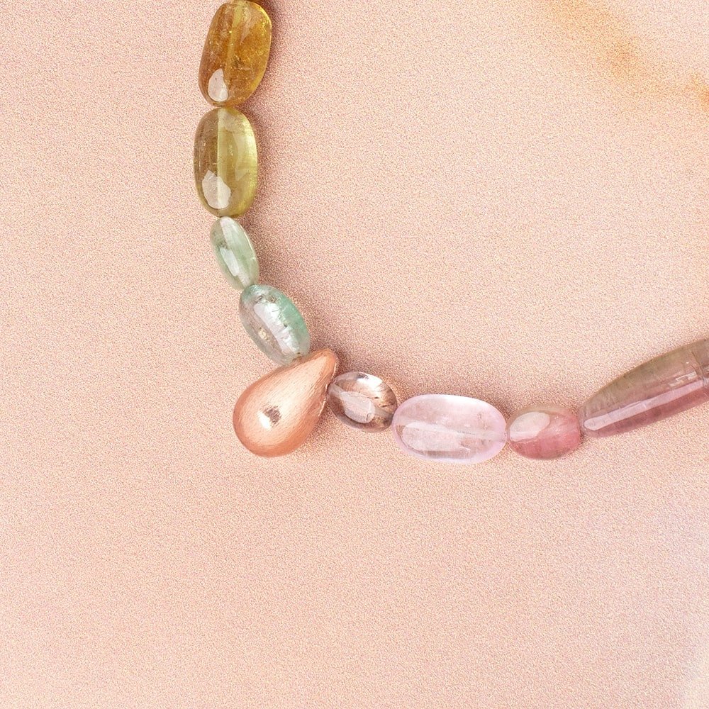 12x7mm Rose Gold Plated Copper Brushed Tear Drop Beads - Set of 6 - AtlantaFindingsCompany