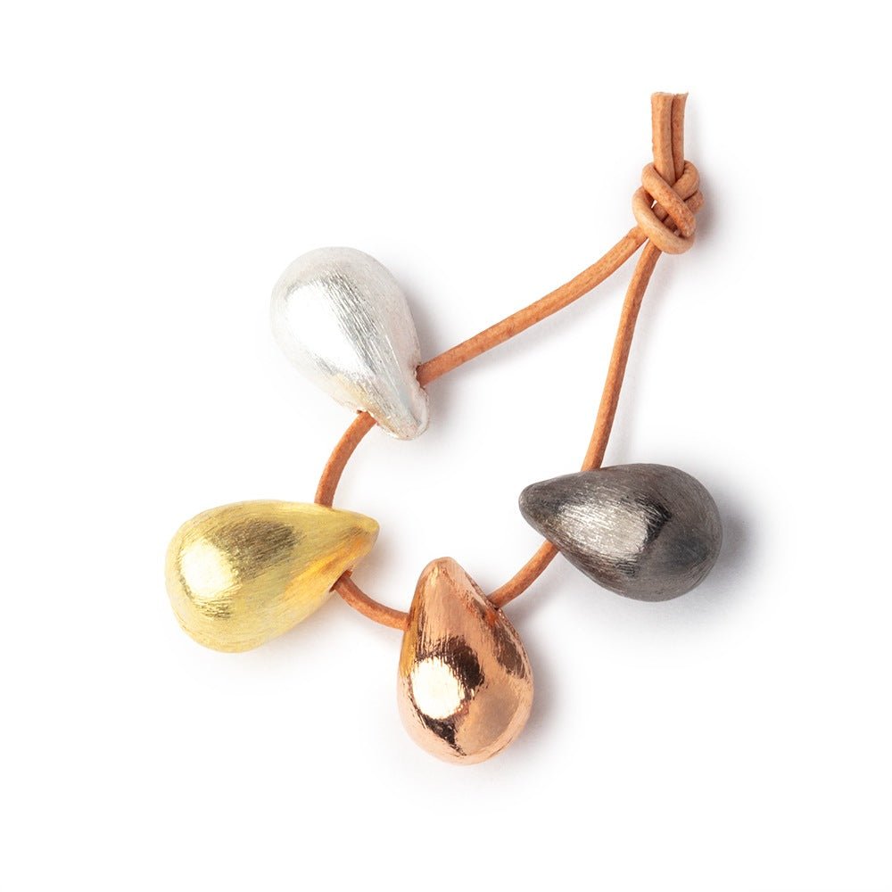 12x7mm Brushed Tear Drop Set of 6 Beads - Atlanta Findings