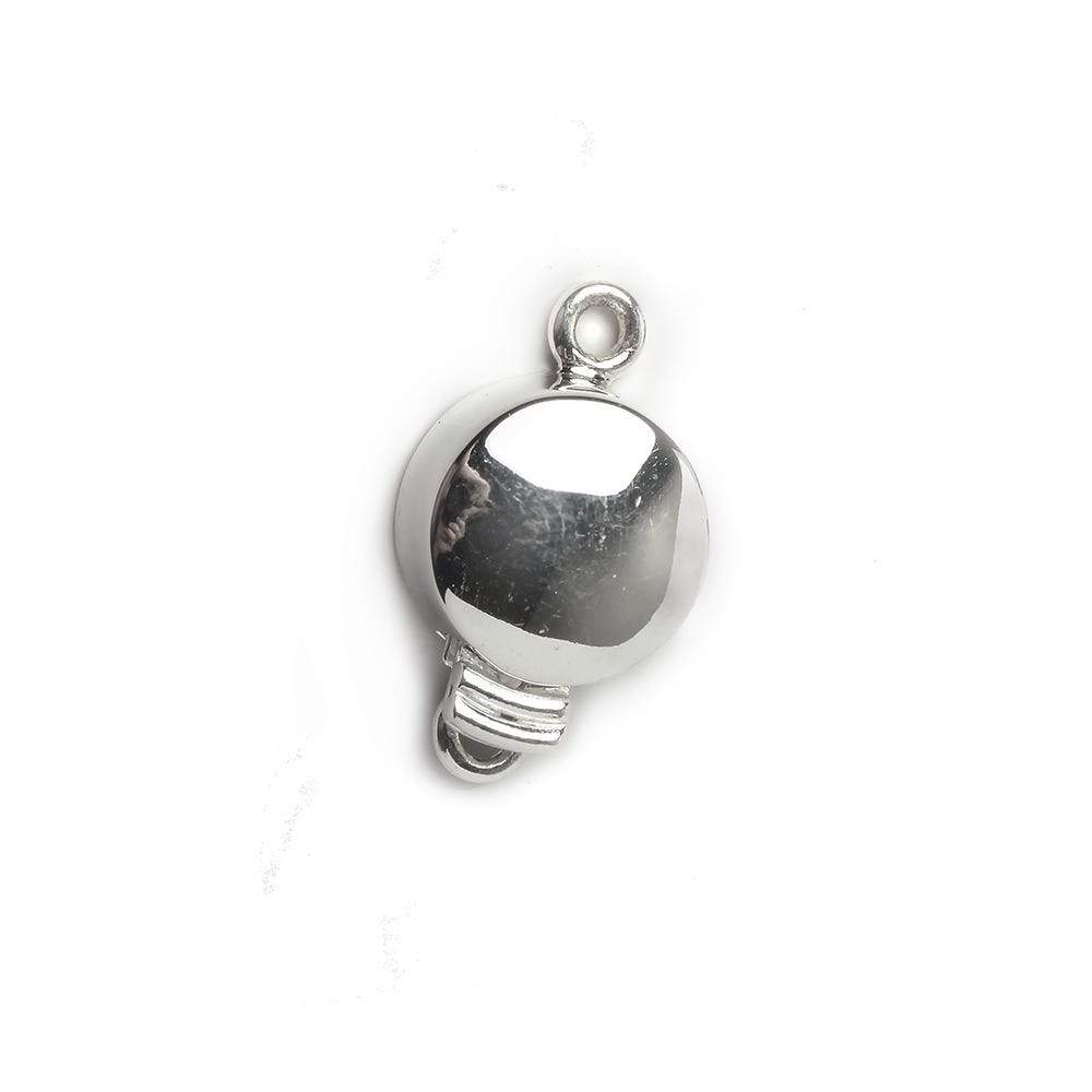 13mm Sterling Silver Box Clasp with Plain Coin Design - Single Piece - AtlantaFindingsCompany