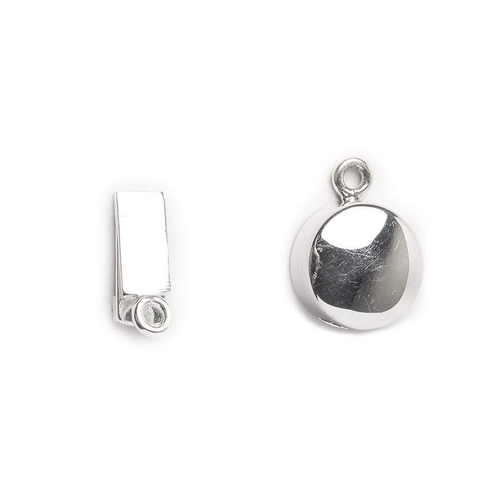 13mm Sterling Silver Box Clasp with Plain Coin Design - Single Piece - AtlantaFindingsCompany
