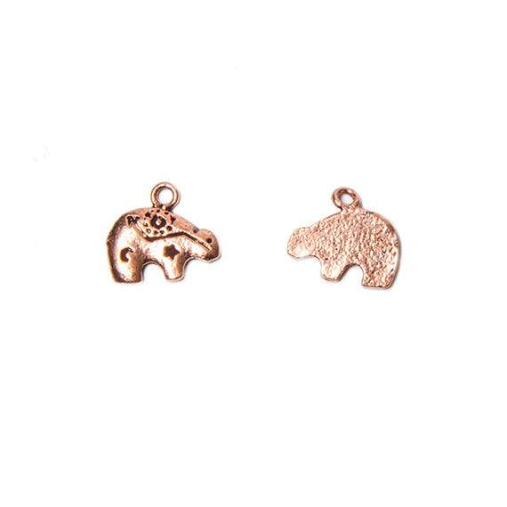 13x11mm Copper Charm Zuni Bear Set of 4 - AtlantaFindingsCompany