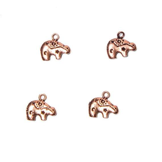 13x11mm Copper Charm Zuni Bear Set of 4 - AtlantaFindingsCompany