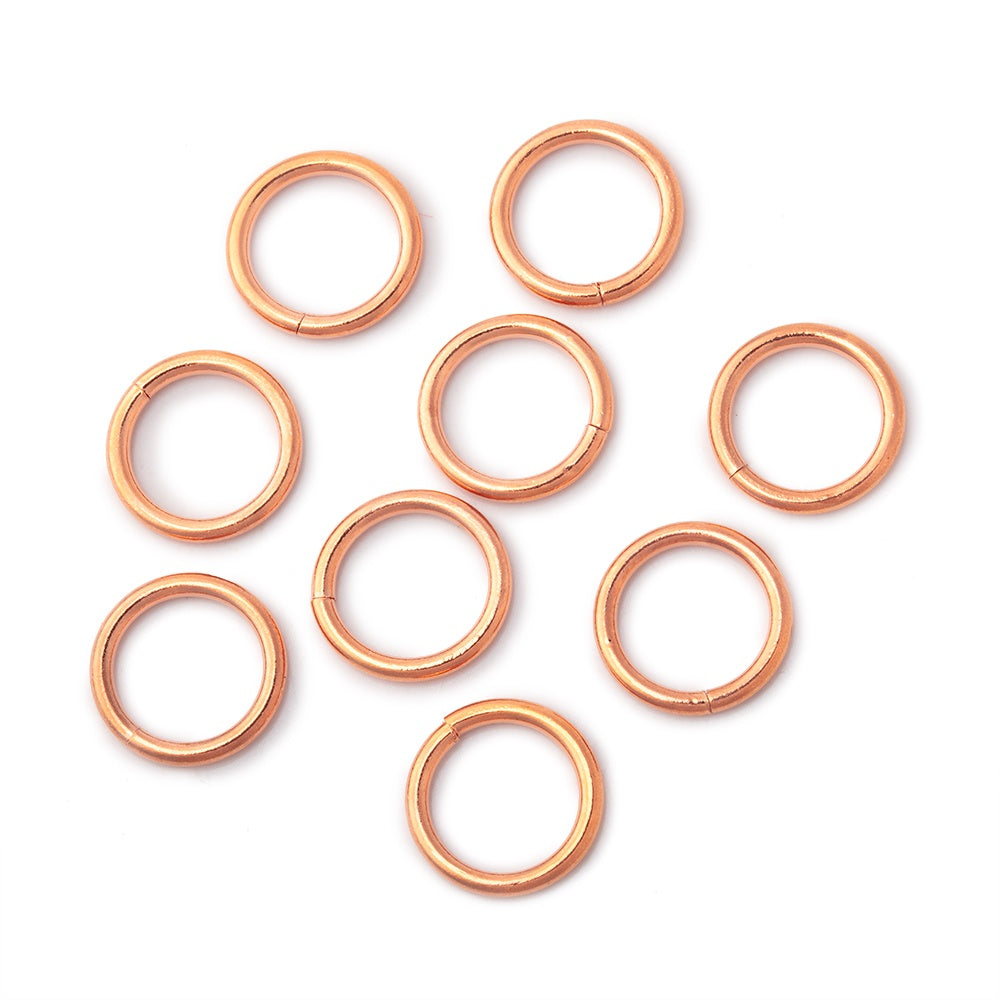 10mm Copper Open Jump Ring Set of 50 - AtlantaFindingsCompany.com