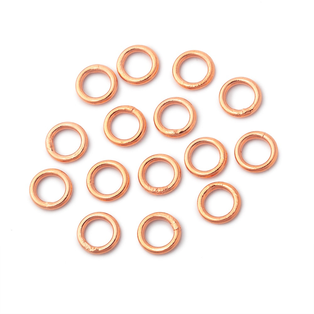 7mm Copper Closed Jump Ring Set of 50 - AtlantaFindingsCompany.com