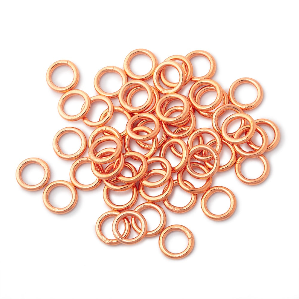 7mm Copper Closed Jump Ring Set of 50 - AtlantaFindingsCompany.com