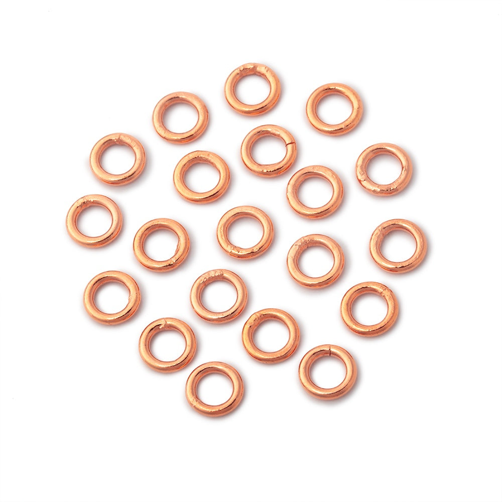 6mm Copper Closed Jump Ring Set of 50 - AtlantaFindingsCompany.com