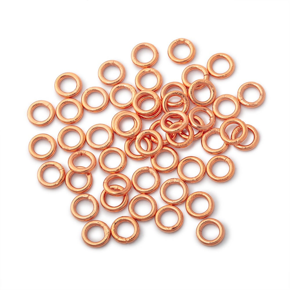 6mm Copper Closed Jump Ring Set of 50 - AtlantaFindingsCompany.com