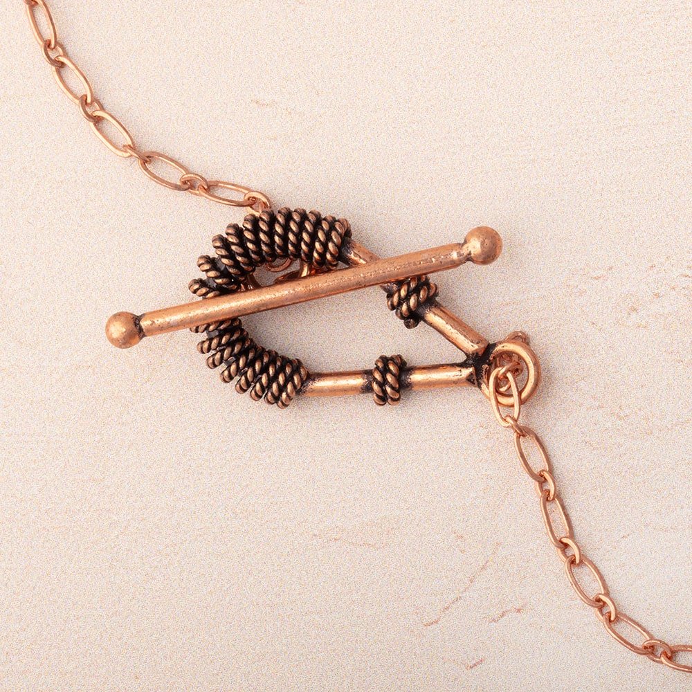 30x15mm Antiqued Copper Twisted Wire Wrapped Toggle 1 piece - Atlanta Findings