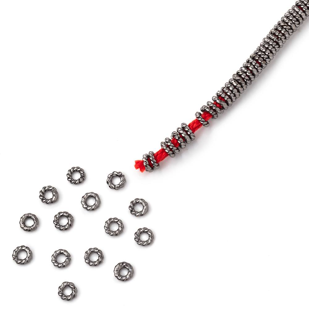 4mm Twisted Jump Ring 8 inch Strand 170 pieces - AtlantaFindingsCompany.com
