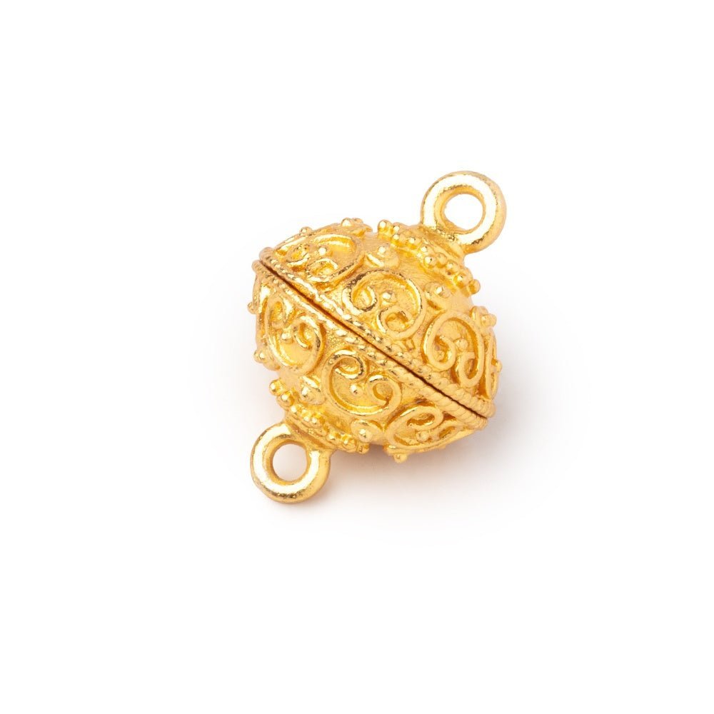 14mm Bali Design Magnetic Clasp - Premium Plated Jewelry Findings - AtlantaFindingsCompany