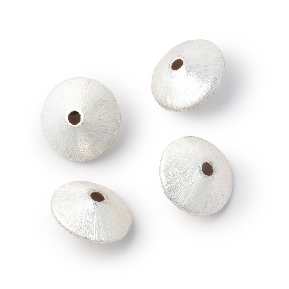 Set of 4 Brushed Disc Beads - 14mm - AtlantaFindingsCompany