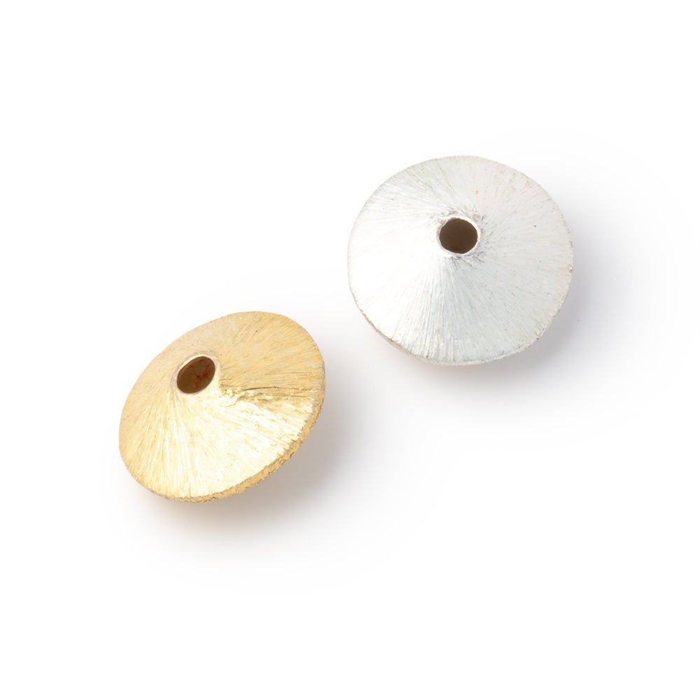 Set of 4 Brushed Disc Beads - 14mm - AtlantaFindingsCompany
