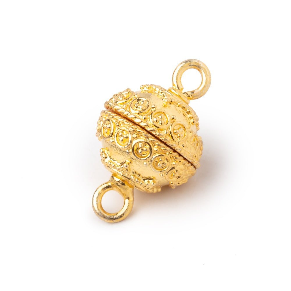 14mm Circular Magnetic Clasp - Plated Disc Shape with Dual Rings - AtlantaFindingsCompany