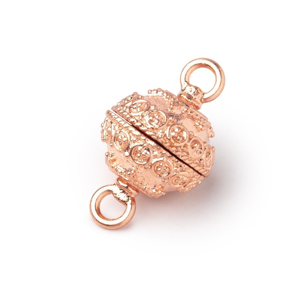 14mm Circular Magnetic Clasp - Plated Disc Shape with Dual Rings - AtlantaFindingsCompany