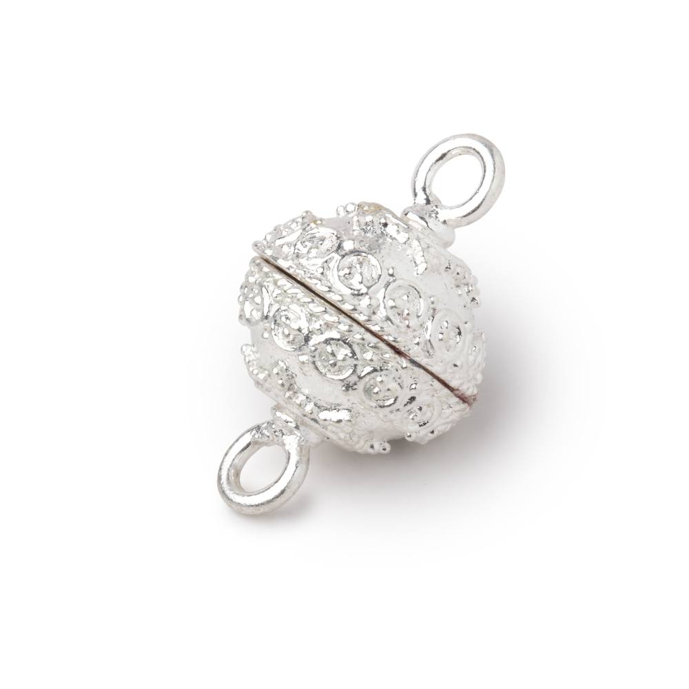 14mm Circular Magnetic Clasp - Plated Disc Shape with Dual Rings - AtlantaFindingsCompany