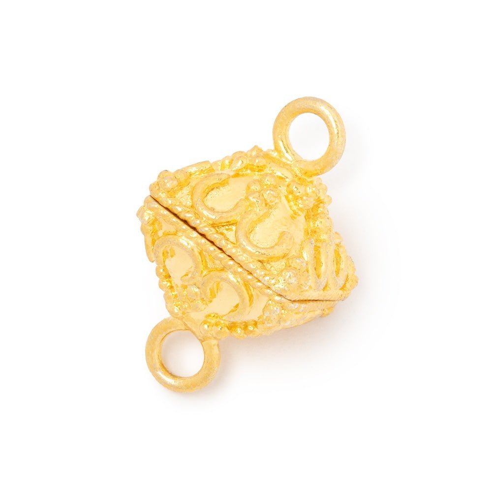 14mm Moroccan Design Plated Bipyramid Magnetic Clasp - Ideal for Jewelry Making (1 Piece) - AtlantaFindingsCompany