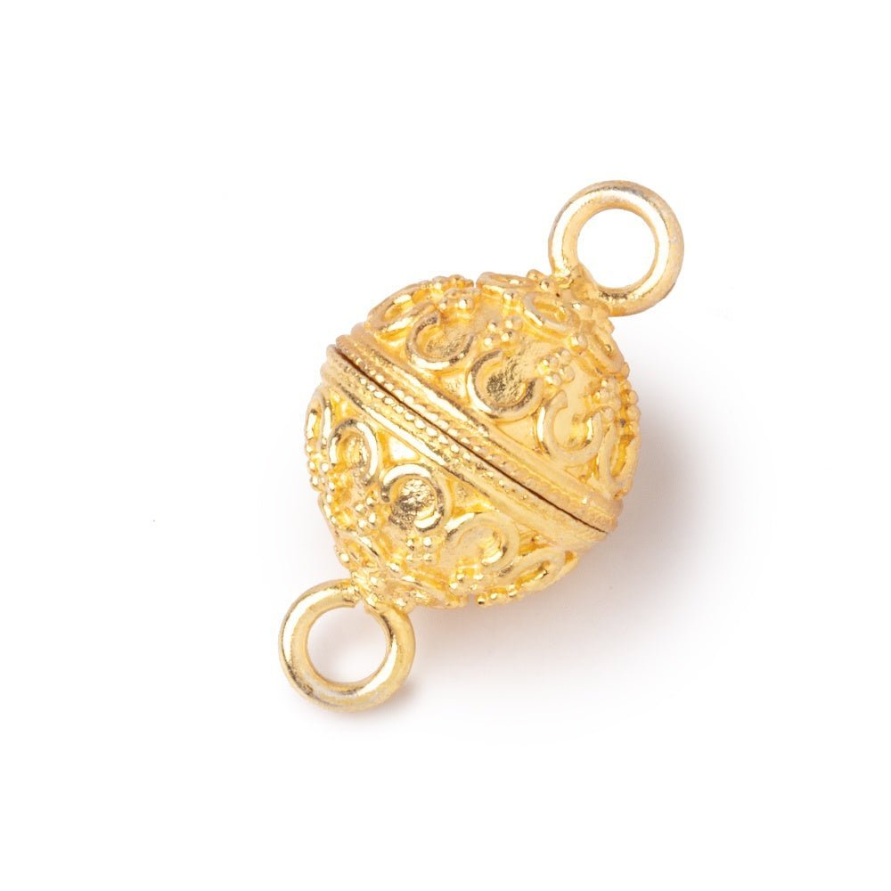 14mm Moroccan Design Round Magnetic Clasps - Premium Plated Jewelry Findings (1 Piece) - AtlantaFindingsCompany