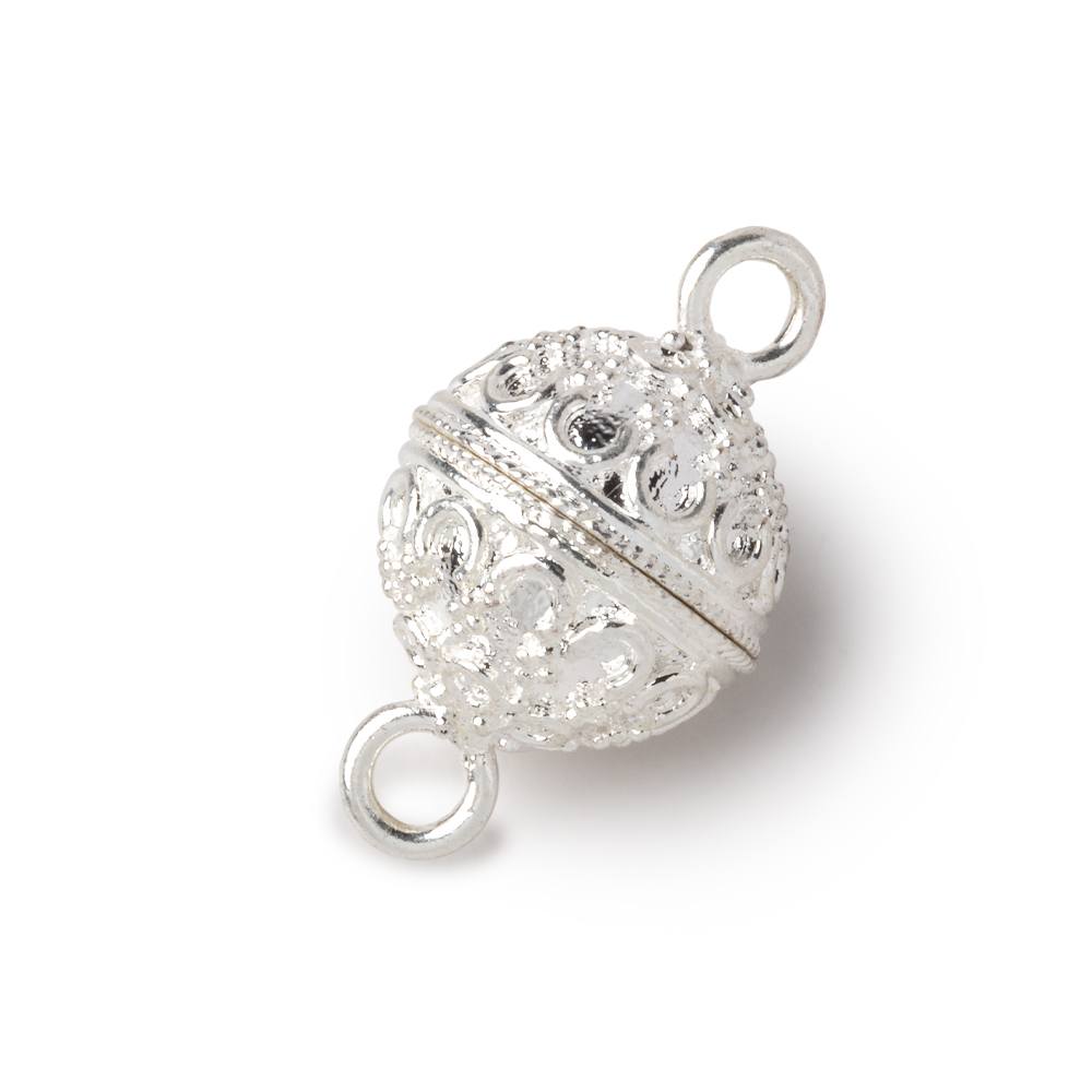 14mm Moroccan Design Round Magnetic Clasps - Premium Plated Jewelry Findings (1 Piece) - AtlantaFindingsCompany