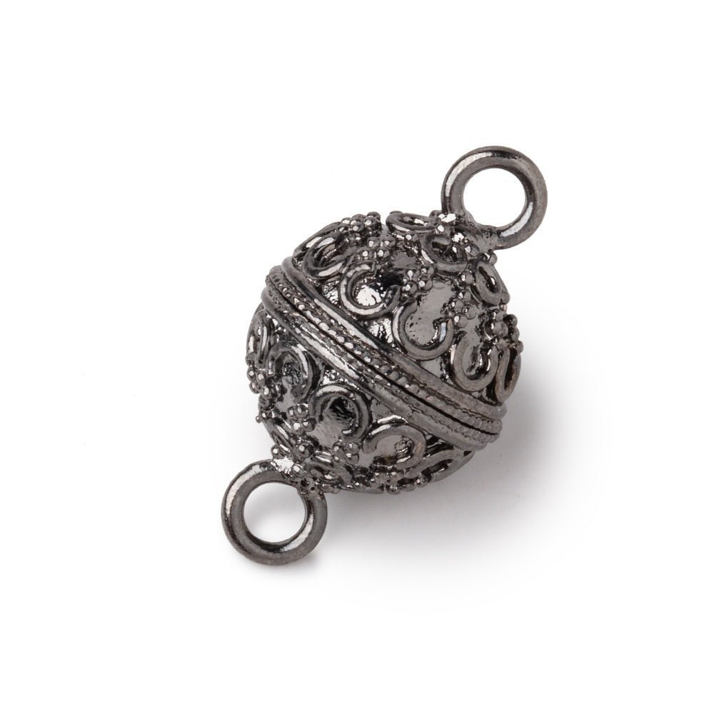 14mm Moroccan Design Round Magnetic Clasps - Premium Plated Jewelry Findings (1 Piece) - AtlantaFindingsCompany