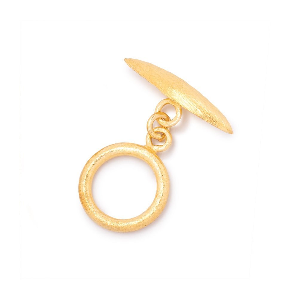 14mm Brushed Vermeil Toggle Clasp - Marquise Design - AtlantaFindingsCompany