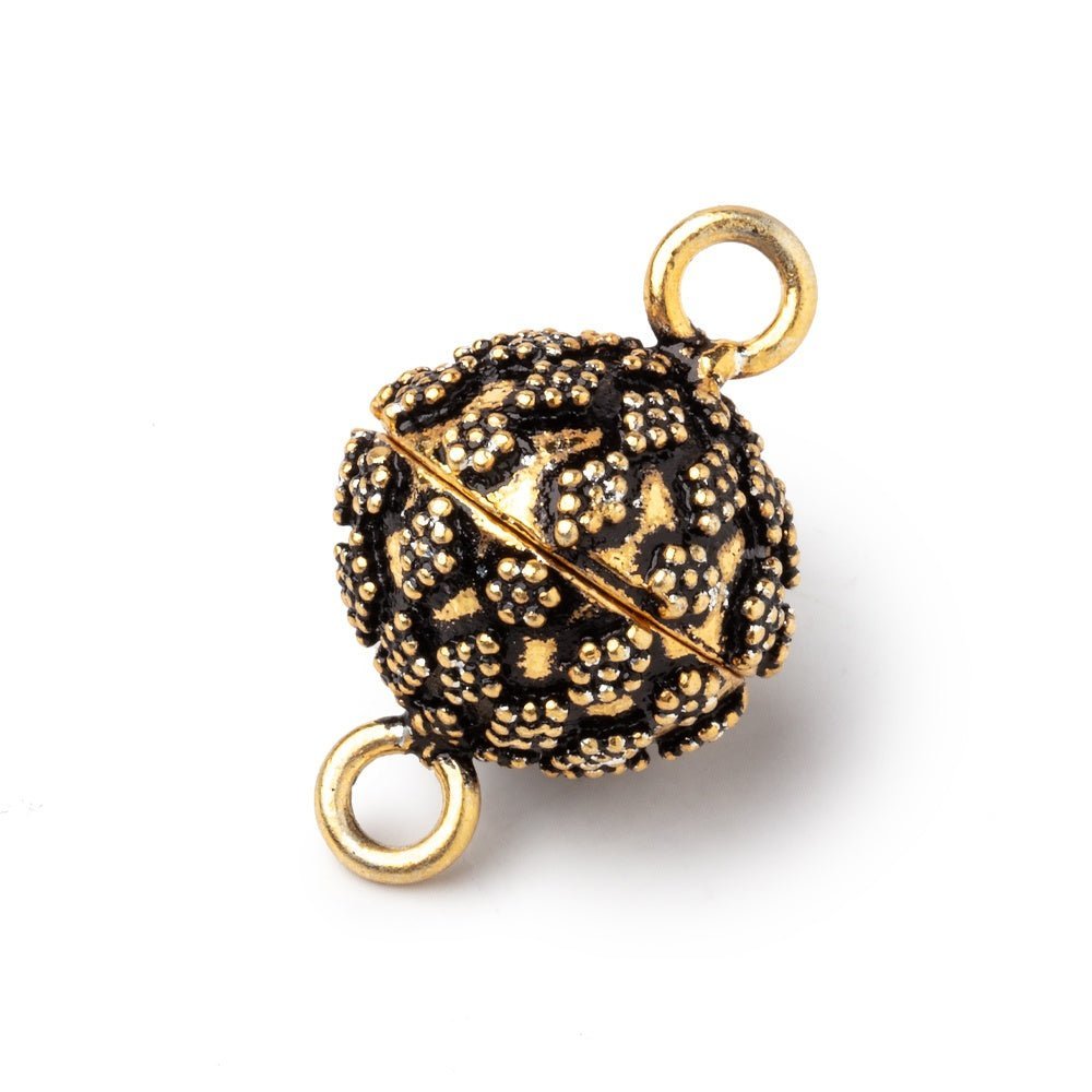 15.5mm Miligrain Kite Design Magnetic Clasp for Jewelry Making - 1 Piece - AtlantaFindingsCompany