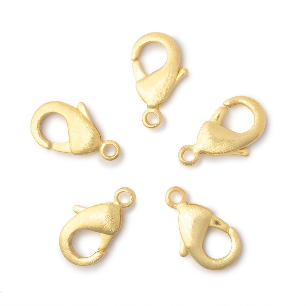 15mm Brushed Lobster Clasps - Set of 5 - AtlantaFindingsCompany