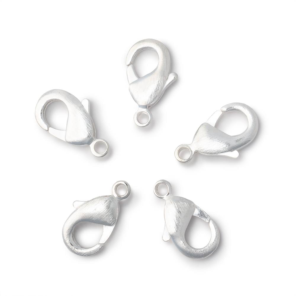 15mm Brushed Lobster Clasps - Set of 5 - AtlantaFindingsCompany