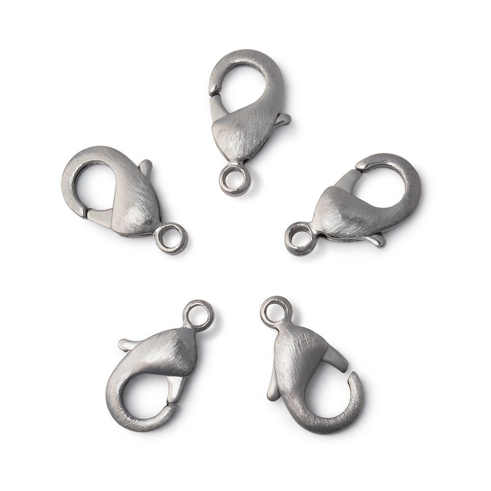 15mm Brushed Lobster Clasps - Set of 5 - AtlantaFindingsCompany