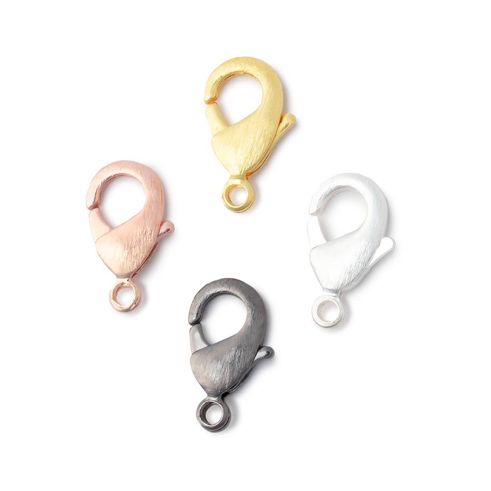 15mm Brushed Lobster Clasps - Set of 5 - AtlantaFindingsCompany