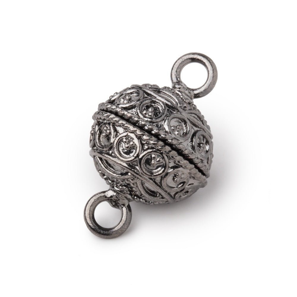 15mm Magnetic Clasp - Round Disc Design with Chain Rings - Available in Gold, Silver, Rose Gold, and Black Gold Plated (1 Piece) - AtlantaFindingsCompany