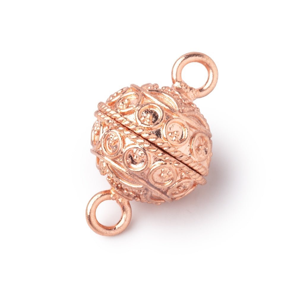 15mm Magnetic Clasp - Round Disc Design with Chain Rings - Available in Gold, Silver, Rose Gold, and Black Gold Plated (1 Piece) - AtlantaFindingsCompany