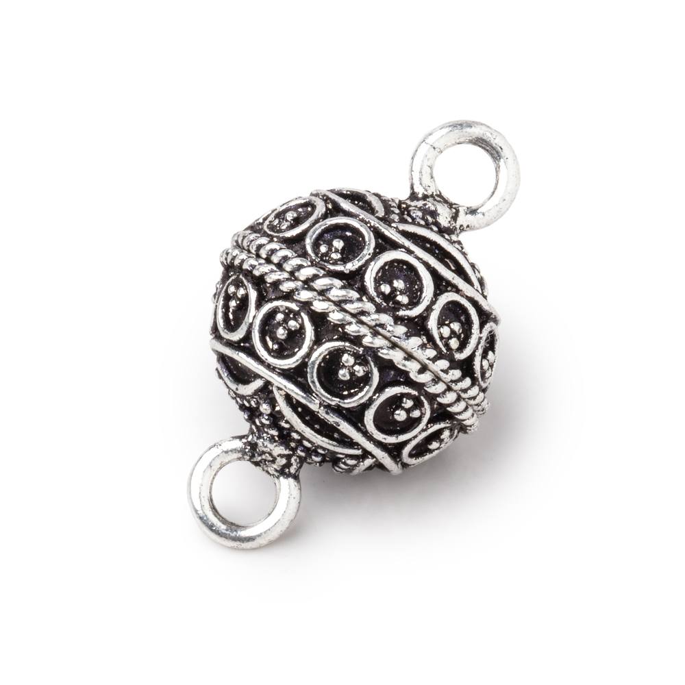 15mm Magnetic Clasp - Round Disc Design with Chain Rings - Available in Gold, Silver, Rose Gold, and Black Gold Plated (1 Piece) - AtlantaFindingsCompany