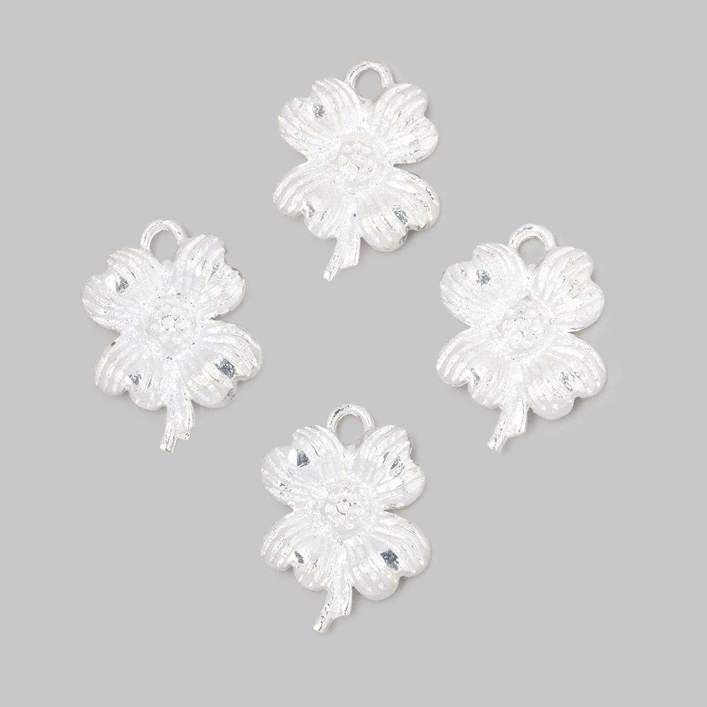 15x12mm Flower Pendant Charm Set of 4 pieces - AtlantaFindingsCompany