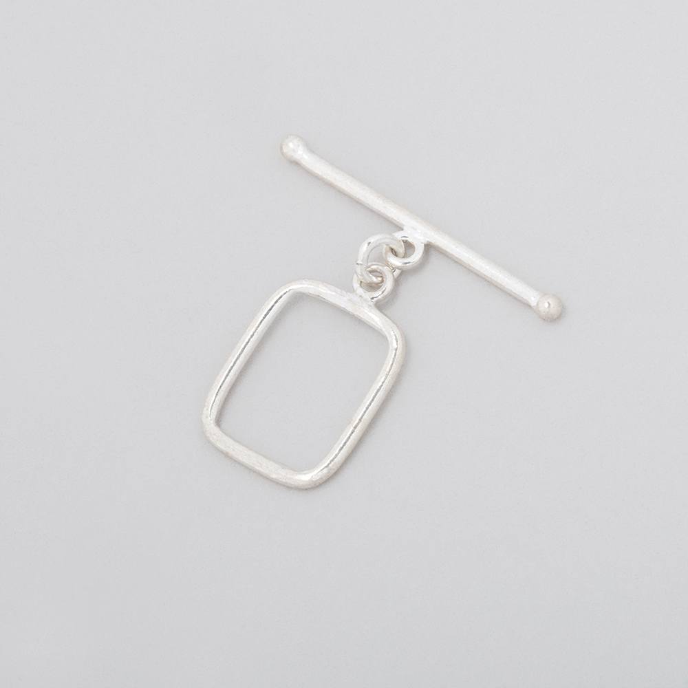 Sterling Silver 15x12mm Rounded Rectangle Toggle Clasp - AtlantaFindingsCompany