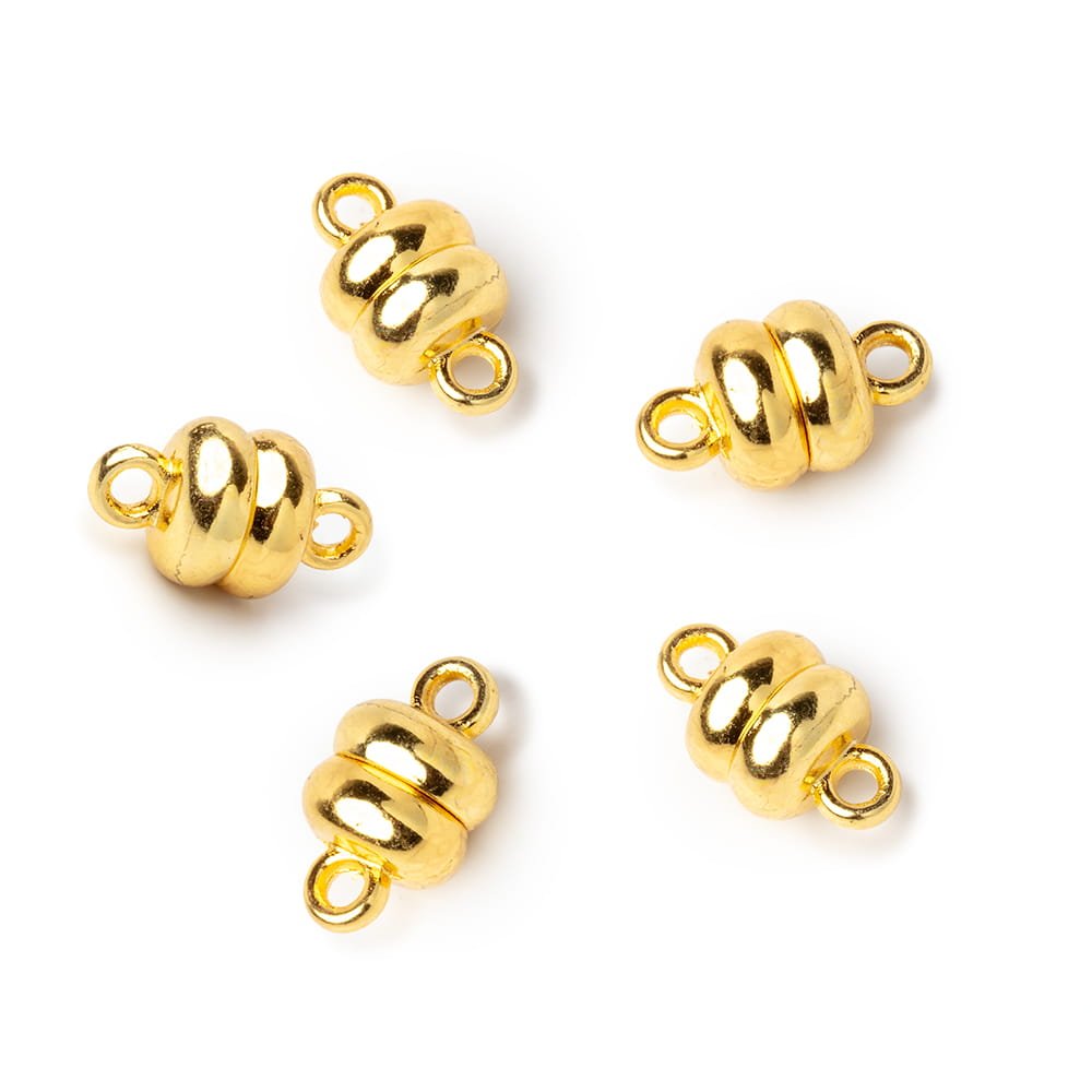Set of 5 - 7mm Gold Plated Magnetic Clasps for Jewelry Making - Atlanta Findings