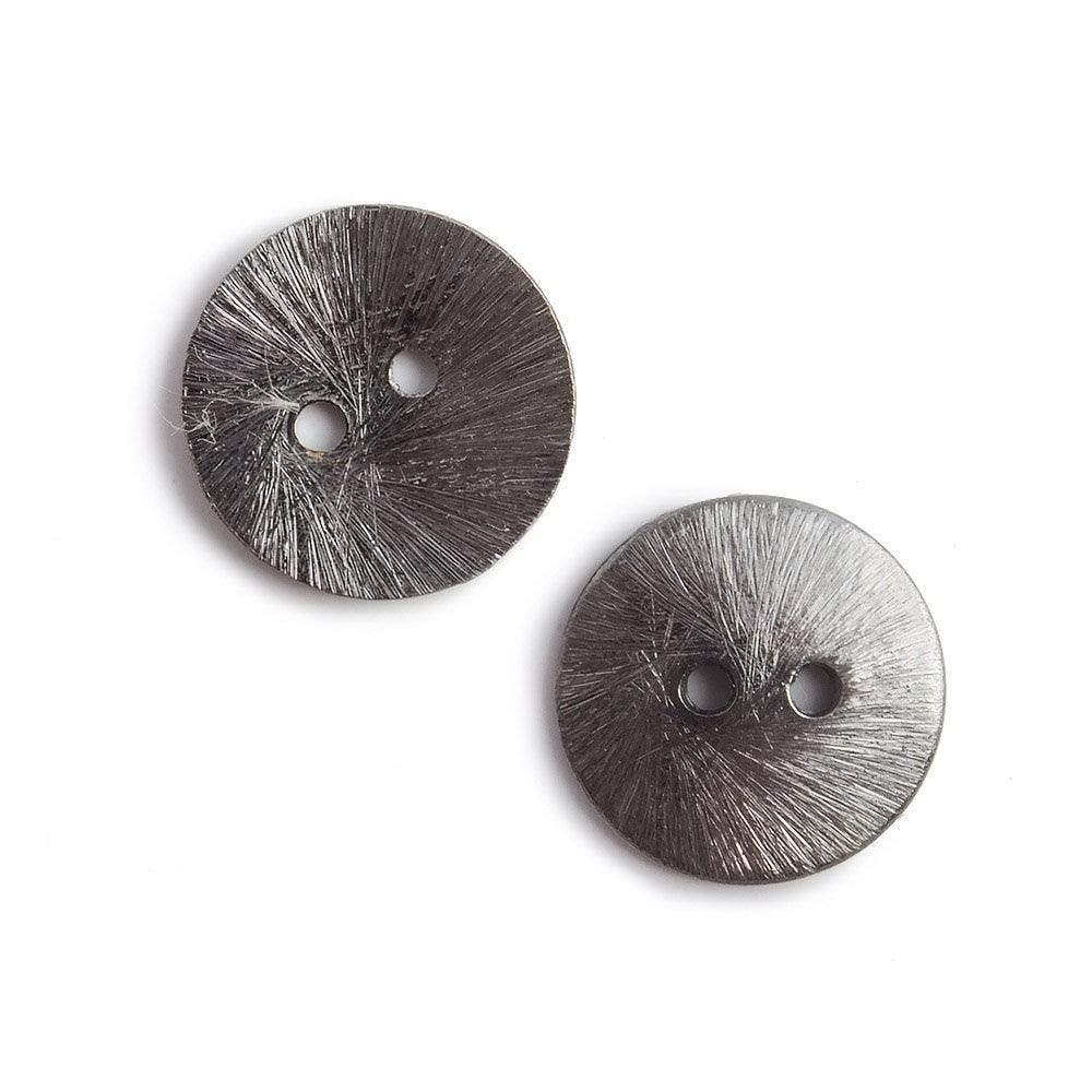 16mm Black Gold Round Brushed Button - 10 Pack - AtlantaFindingsCompany