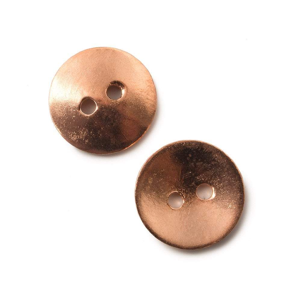 16mm Copper Round Button Discs - Pack of 10 - AtlantaFindingsCompany