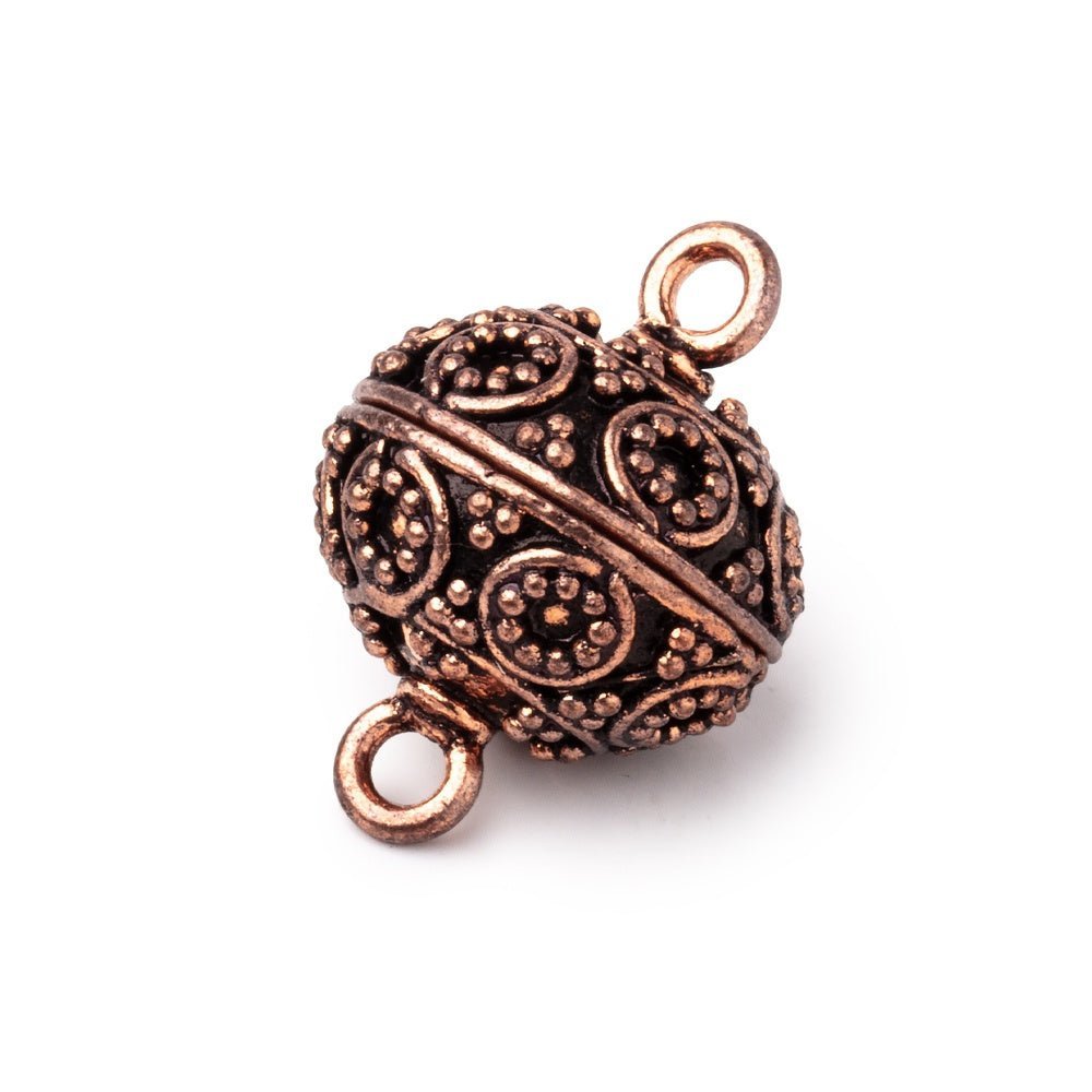 16mm Miligrain Circle Design Magnetic Clasp - Premium Plated Jewelry Finding - AtlantaFindingsCompany