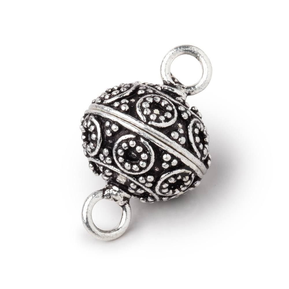 16mm Miligrain Circle Design Magnetic Clasp - Premium Plated Jewelry Finding - AtlantaFindingsCompany