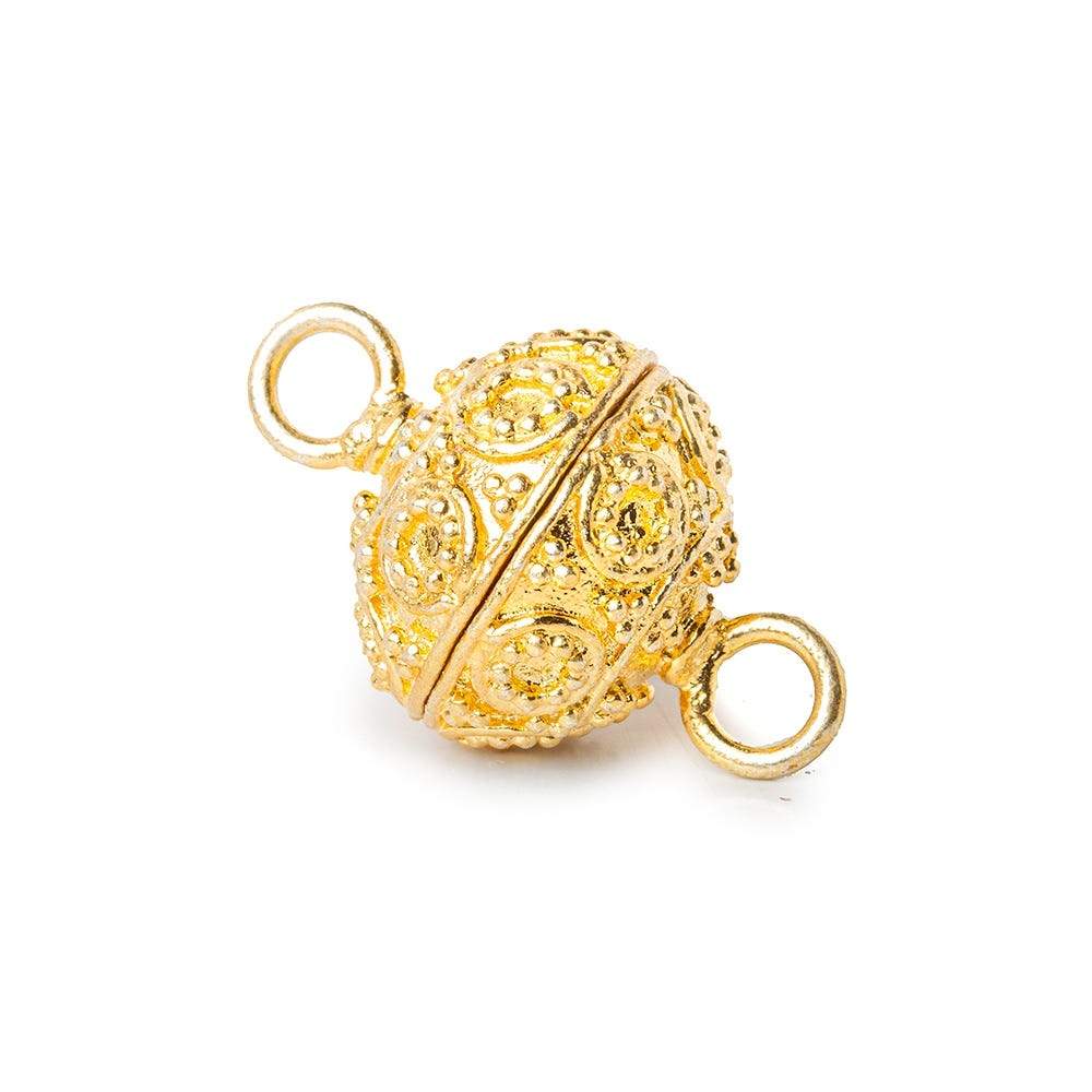 16mm Miligrain Circle Design Magnetic Clasp - Premium Plated Jewelry Finding - AtlantaFindingsCompany