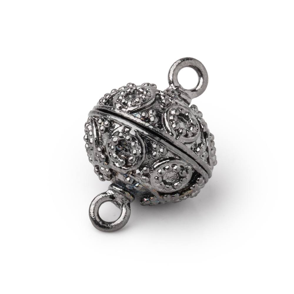 16mm Miligrain Circle Design Magnetic Clasp - Premium Plated Jewelry Finding - AtlantaFindingsCompany
