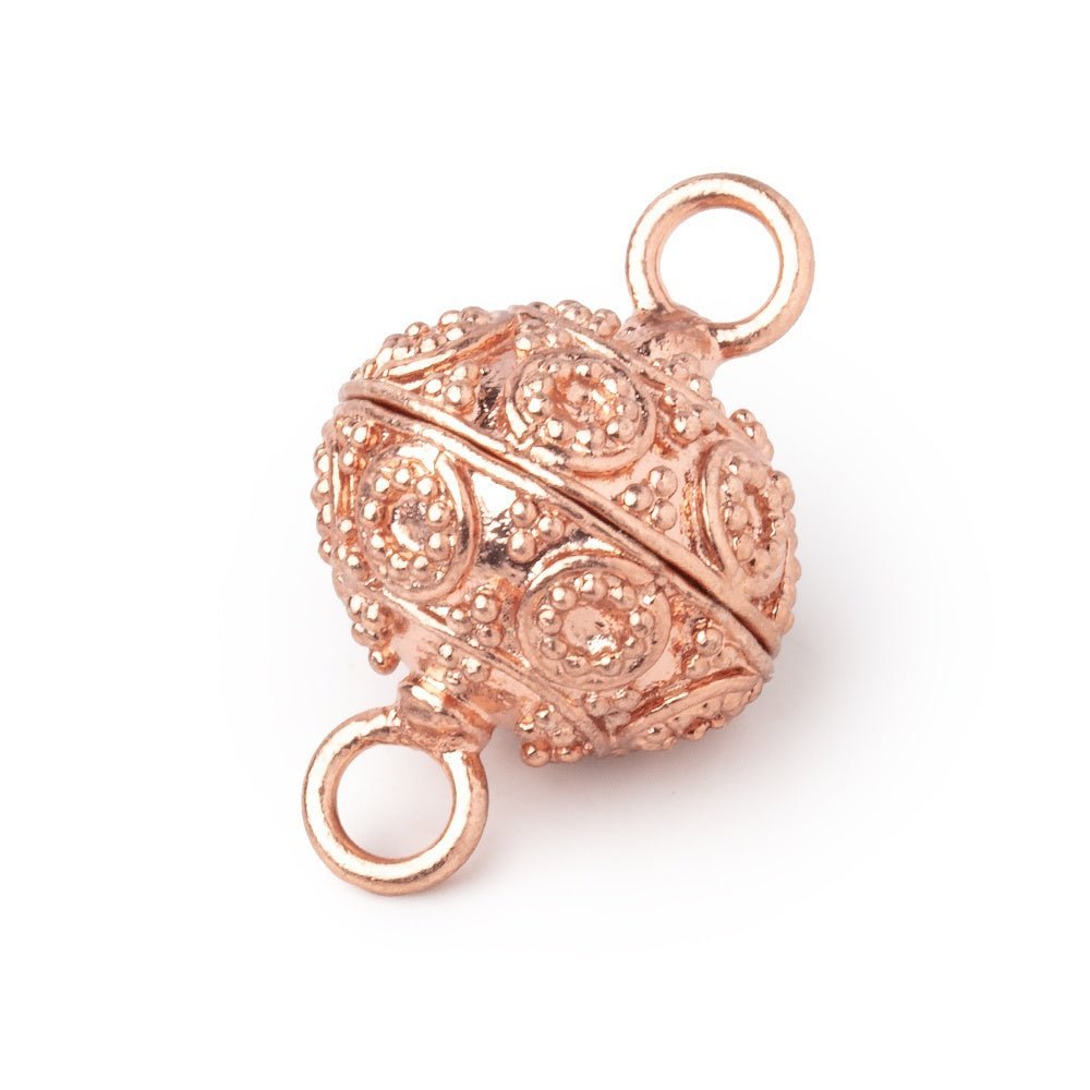 16mm Miligrain Circle Design Magnetic Clasp - Premium Plated Jewelry Finding - AtlantaFindingsCompany