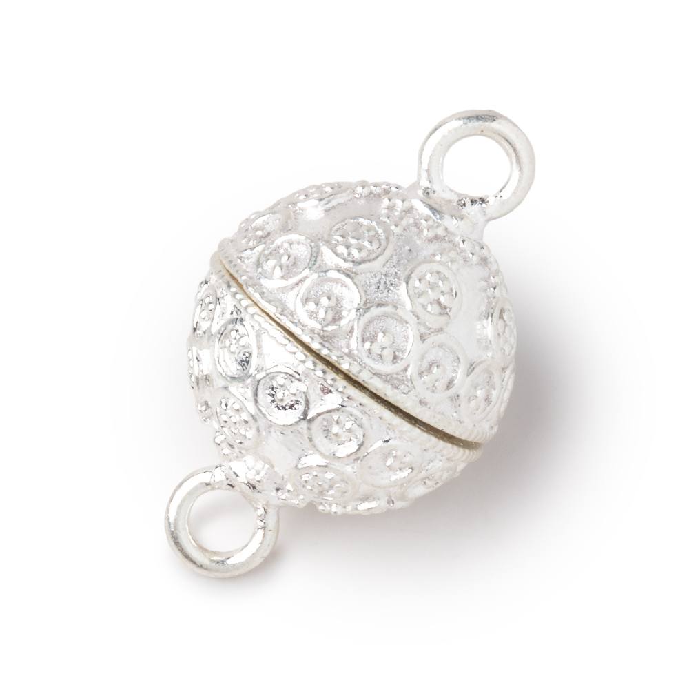 16mm Miligrain Circular Design Round Magnetic Clasp for Jewelry Making - 1 Piece - AtlantaFindingsCompany